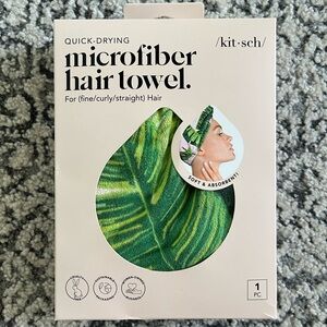 Kitsch Quick Drying Microfiber Hair Towel Palm Leaf Print